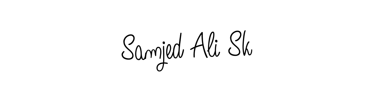 The best way (Angelique-Rose-font-FFP) to make a short signature is to pick only two or three words in your name. The name Samjed Ali Sk include a total of six letters. For converting this name. Samjed Ali Sk signature style 5 images and pictures png