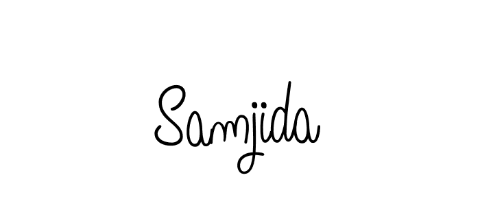 Make a beautiful signature design for name Samjida. With this signature (Angelique-Rose-font-FFP) style, you can create a handwritten signature for free. Samjida signature style 5 images and pictures png