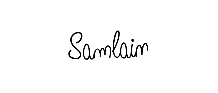 Make a beautiful signature design for name Samlain. With this signature (Angelique-Rose-font-FFP) style, you can create a handwritten signature for free. Samlain signature style 5 images and pictures png