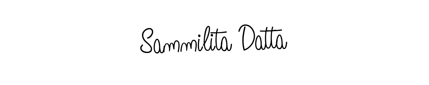 How to make Sammilita Datta name signature. Use Angelique-Rose-font-FFP style for creating short signs online. This is the latest handwritten sign. Sammilita Datta signature style 5 images and pictures png