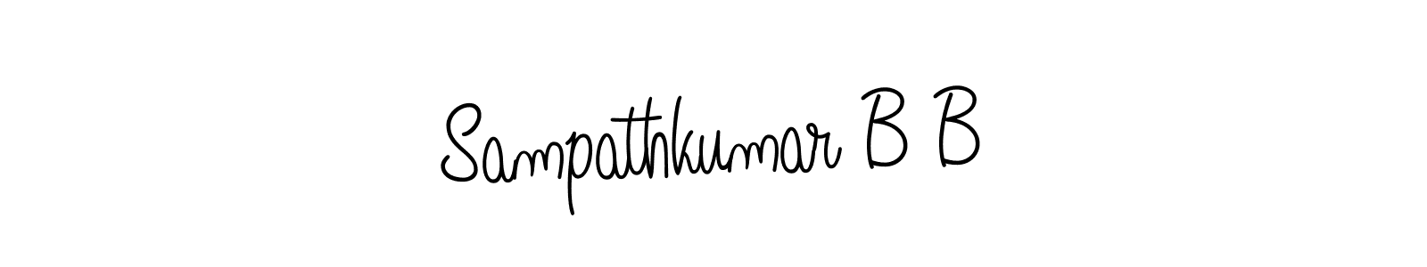 How to make Sampathkumar B B name signature. Use Angelique-Rose-font-FFP style for creating short signs online. This is the latest handwritten sign. Sampathkumar B B signature style 5 images and pictures png