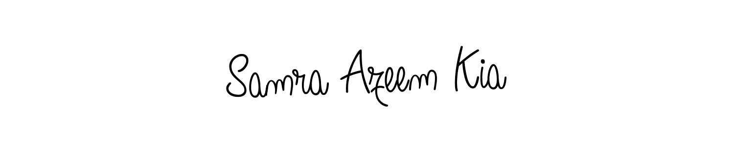 The best way (Angelique-Rose-font-FFP) to make a short signature is to pick only two or three words in your name. The name Samra Azeem Kia include a total of six letters. For converting this name. Samra Azeem Kia signature style 5 images and pictures png