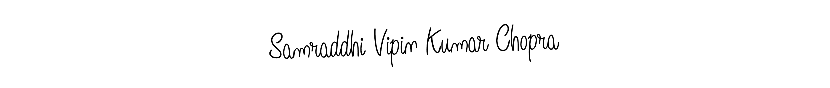 Make a beautiful signature design for name Samraddhi Vipin Kumar Chopra. With this signature (Angelique-Rose-font-FFP) style, you can create a handwritten signature for free. Samraddhi Vipin Kumar Chopra signature style 5 images and pictures png