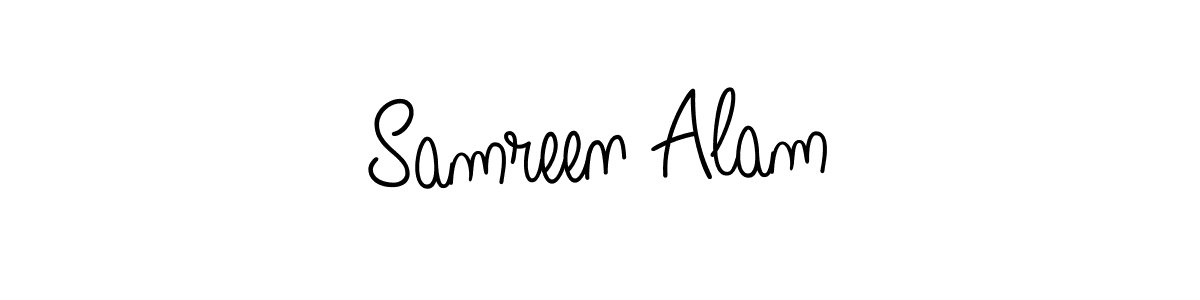 The best way (Angelique-Rose-font-FFP) to make a short signature is to pick only two or three words in your name. The name Samreen Alam include a total of six letters. For converting this name. Samreen Alam signature style 5 images and pictures png