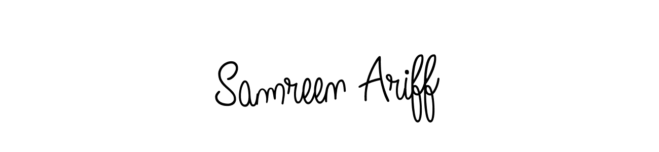 Make a beautiful signature design for name Samreen Ariff. With this signature (Angelique-Rose-font-FFP) style, you can create a handwritten signature for free. Samreen Ariff signature style 5 images and pictures png