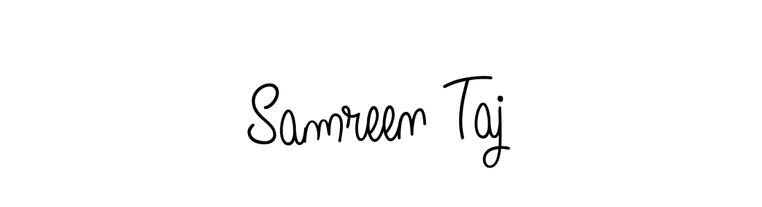 Design your own signature with our free online signature maker. With this signature software, you can create a handwritten (Angelique-Rose-font-FFP) signature for name Samreen Taj. Samreen Taj signature style 5 images and pictures png