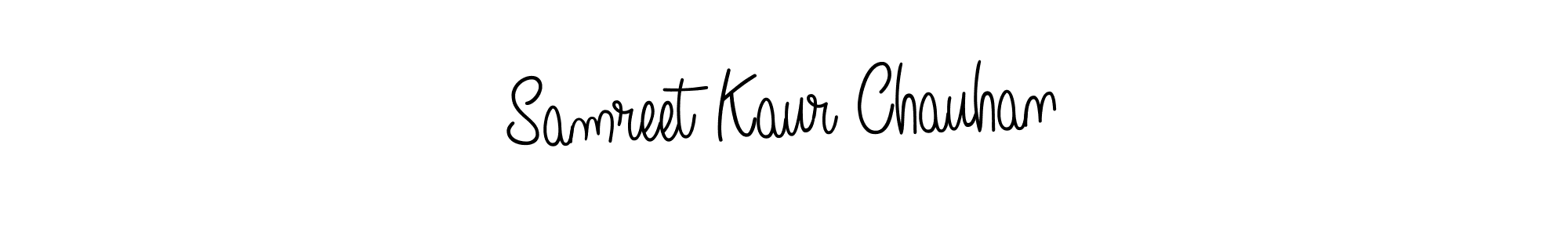 How to make Samreet Kaur Chauhan name signature. Use Angelique-Rose-font-FFP style for creating short signs online. This is the latest handwritten sign. Samreet Kaur Chauhan signature style 5 images and pictures png