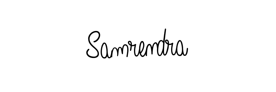 How to make Samrendra name signature. Use Angelique-Rose-font-FFP style for creating short signs online. This is the latest handwritten sign. Samrendra signature style 5 images and pictures png