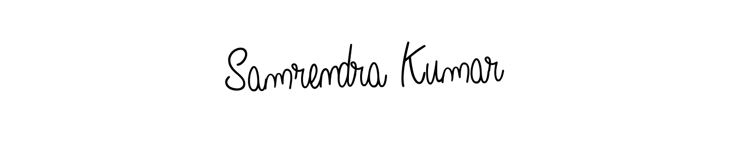 How to make Samrendra Kumar name signature. Use Angelique-Rose-font-FFP style for creating short signs online. This is the latest handwritten sign. Samrendra Kumar signature style 5 images and pictures png