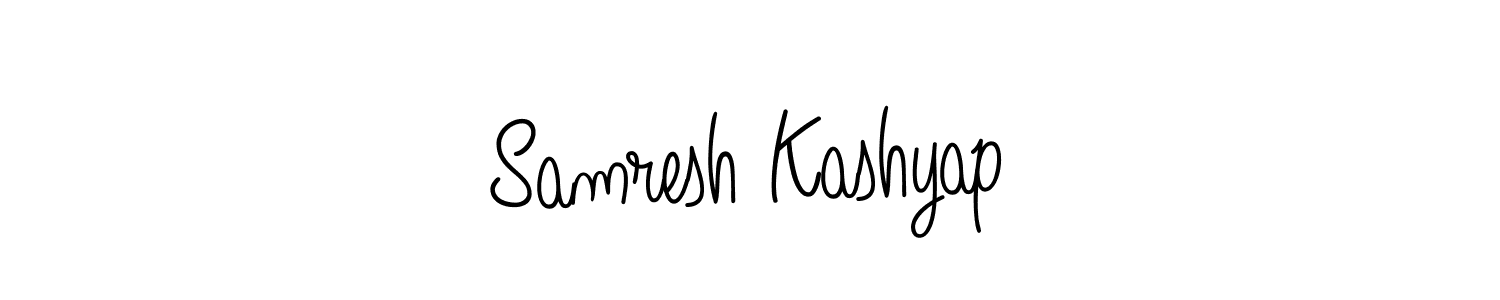 Create a beautiful signature design for name Samresh Kashyap. With this signature (Angelique-Rose-font-FFP) fonts, you can make a handwritten signature for free. Samresh Kashyap signature style 5 images and pictures png