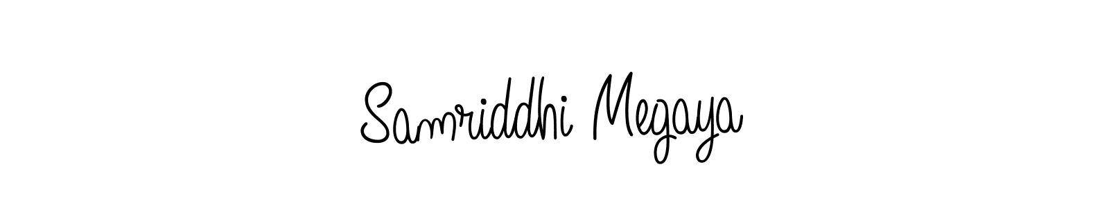 if you are searching for the best signature style for your name Samriddhi Megaya. so please give up your signature search. here we have designed multiple signature styles  using Angelique-Rose-font-FFP. Samriddhi Megaya signature style 5 images and pictures png