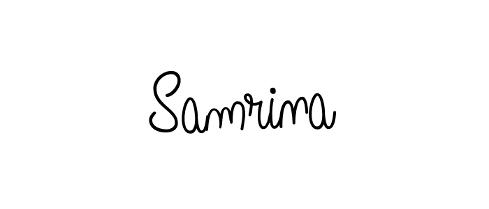 Use a signature maker to create a handwritten signature online. With this signature software, you can design (Angelique-Rose-font-FFP) your own signature for name Samrina. Samrina signature style 5 images and pictures png