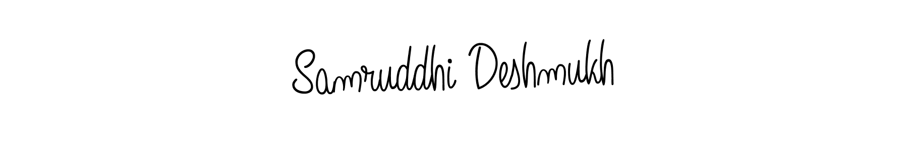 Make a beautiful signature design for name Samruddhi Deshmukh. With this signature (Angelique-Rose-font-FFP) style, you can create a handwritten signature for free. Samruddhi Deshmukh signature style 5 images and pictures png