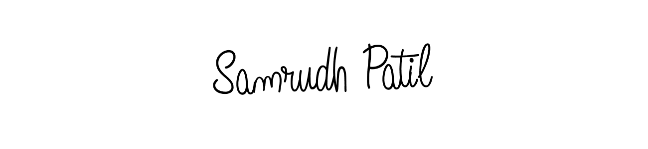 You should practise on your own different ways (Angelique-Rose-font-FFP) to write your name (Samrudh Patil) in signature. don't let someone else do it for you. Samrudh Patil signature style 5 images and pictures png