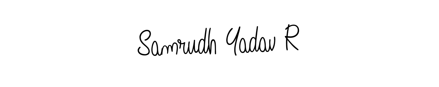 You should practise on your own different ways (Angelique-Rose-font-FFP) to write your name (Samrudh Yadav R) in signature. don't let someone else do it for you. Samrudh Yadav R signature style 5 images and pictures png