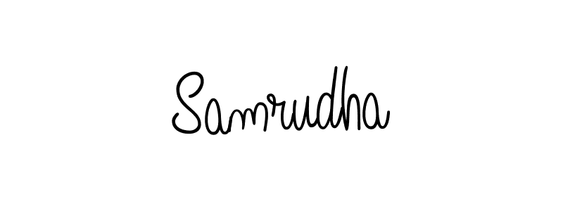 Samrudha stylish signature style. Best Handwritten Sign (Angelique-Rose-font-FFP) for my name. Handwritten Signature Collection Ideas for my name Samrudha. Samrudha signature style 5 images and pictures png