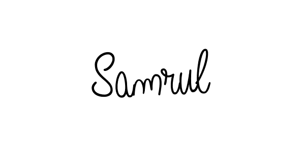 Use a signature maker to create a handwritten signature online. With this signature software, you can design (Angelique-Rose-font-FFP) your own signature for name Samrul. Samrul signature style 5 images and pictures png