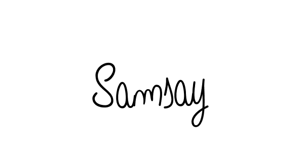 You should practise on your own different ways (Angelique-Rose-font-FFP) to write your name (Samsay) in signature. don't let someone else do it for you. Samsay signature style 5 images and pictures png