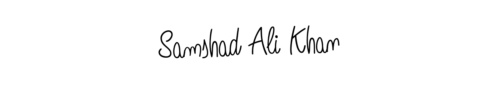 Use a signature maker to create a handwritten signature online. With this signature software, you can design (Angelique-Rose-font-FFP) your own signature for name Samshad Ali Khan. Samshad Ali Khan signature style 5 images and pictures png