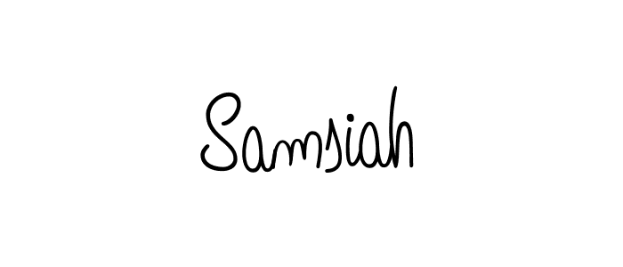 Create a beautiful signature design for name Samsiah. With this signature (Angelique-Rose-font-FFP) fonts, you can make a handwritten signature for free. Samsiah signature style 5 images and pictures png