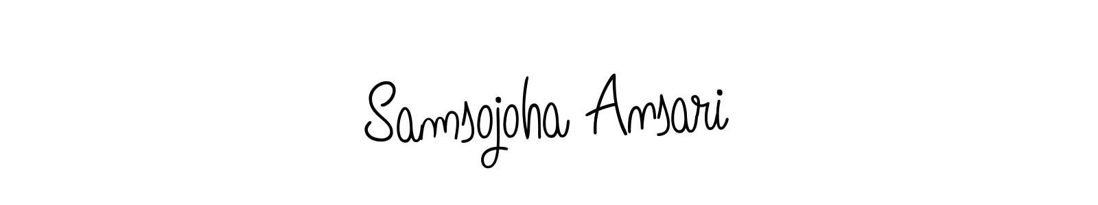 You should practise on your own different ways (Angelique-Rose-font-FFP) to write your name (Samsojoha Ansari) in signature. don't let someone else do it for you. Samsojoha Ansari signature style 5 images and pictures png