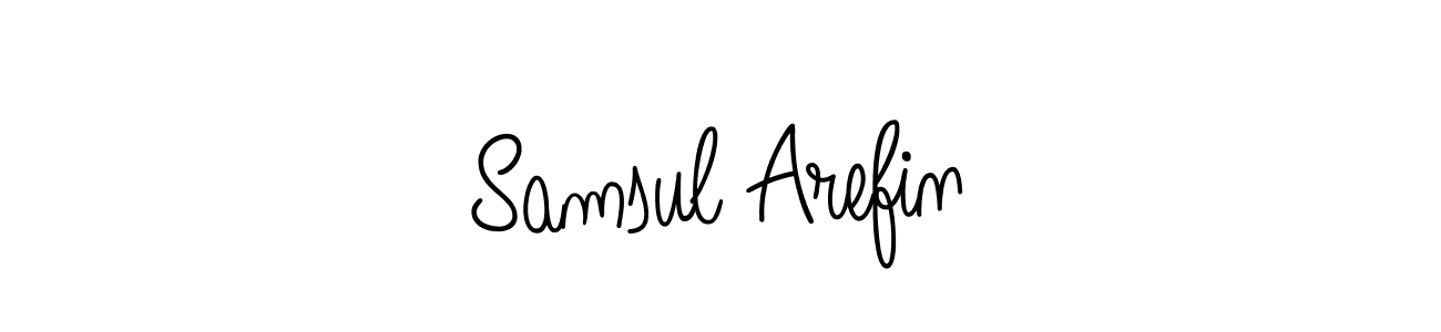 You should practise on your own different ways (Angelique-Rose-font-FFP) to write your name (Samsul Arefin) in signature. don't let someone else do it for you. Samsul Arefin signature style 5 images and pictures png