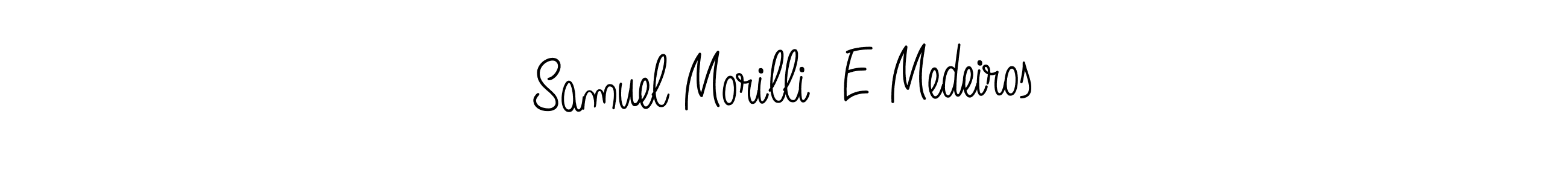 Use a signature maker to create a handwritten signature online. With this signature software, you can design (Angelique-Rose-font-FFP) your own signature for name Samuel Morilli  E Medeiros. Samuel Morilli  E Medeiros signature style 5 images and pictures png