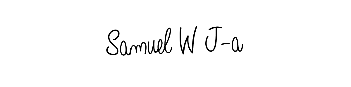 The best way (Angelique-Rose-font-FFP) to make a short signature is to pick only two or three words in your name. The name Samuel W J-a include a total of six letters. For converting this name. Samuel W J-a signature style 5 images and pictures png