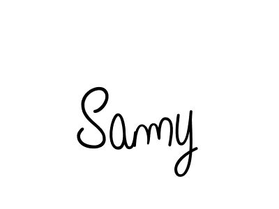 Make a beautiful signature design for name Samy. With this signature (Angelique-Rose-font-FFP) style, you can create a handwritten signature for free. Samy signature style 5 images and pictures png