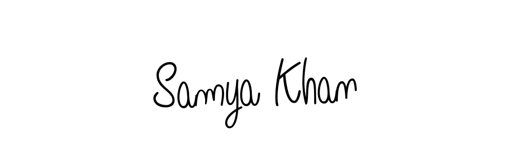 Check out images of Autograph of Samya Khan name. Actor Samya Khan Signature Style. Angelique-Rose-font-FFP is a professional sign style online. Samya Khan signature style 5 images and pictures png
