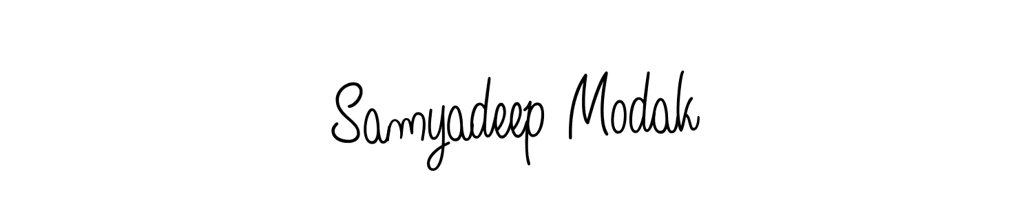 You should practise on your own different ways (Angelique-Rose-font-FFP) to write your name (Samyadeep Modak) in signature. don't let someone else do it for you. Samyadeep Modak signature style 5 images and pictures png