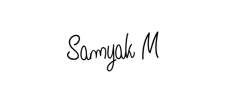 Samyak M stylish signature style. Best Handwritten Sign (Angelique-Rose-font-FFP) for my name. Handwritten Signature Collection Ideas for my name Samyak M. Samyak M signature style 5 images and pictures png