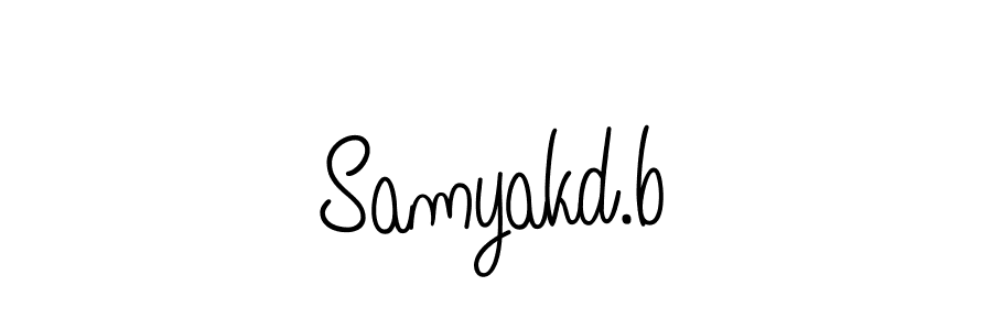 The best way (Angelique-Rose-font-FFP) to make a short signature is to pick only two or three words in your name. The name Samyakd.b include a total of six letters. For converting this name. Samyakd.b signature style 5 images and pictures png