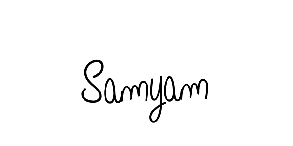 Make a beautiful signature design for name Samyam. With this signature (Angelique-Rose-font-FFP) style, you can create a handwritten signature for free. Samyam signature style 5 images and pictures png