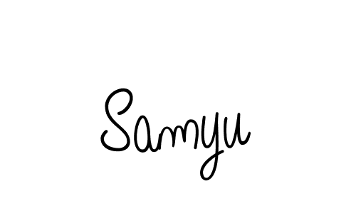 Make a beautiful signature design for name Samyu. With this signature (Angelique-Rose-font-FFP) style, you can create a handwritten signature for free. Samyu signature style 5 images and pictures png