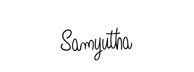 Create a beautiful signature design for name Samyutha. With this signature (Angelique-Rose-font-FFP) fonts, you can make a handwritten signature for free. Samyutha signature style 5 images and pictures png