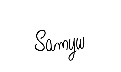 Use a signature maker to create a handwritten signature online. With this signature software, you can design (Angelique-Rose-font-FFP) your own signature for name Samyw. Samyw signature style 5 images and pictures png