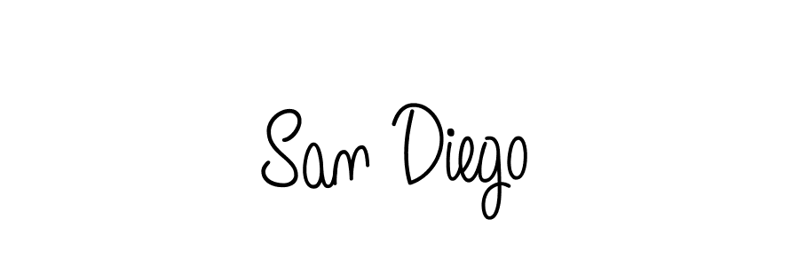 Make a beautiful signature design for name San Diego. With this signature (Angelique-Rose-font-FFP) style, you can create a handwritten signature for free. San Diego signature style 5 images and pictures png