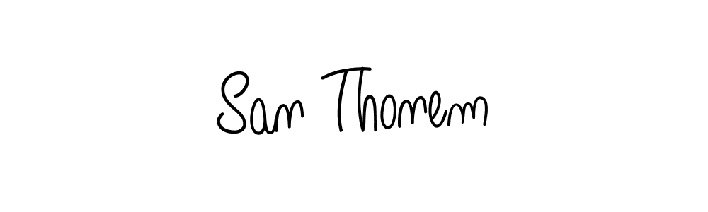 Make a beautiful signature design for name San Thonem. With this signature (Angelique-Rose-font-FFP) style, you can create a handwritten signature for free. San Thonem signature style 5 images and pictures png