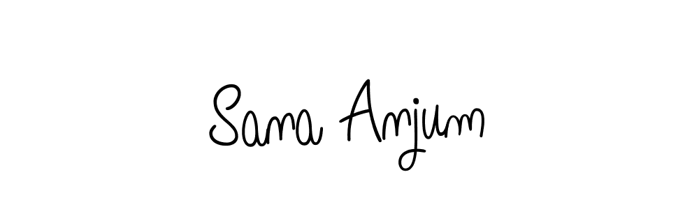 How to make Sana Anjum name signature. Use Angelique-Rose-font-FFP style for creating short signs online. This is the latest handwritten sign. Sana Anjum signature style 5 images and pictures png