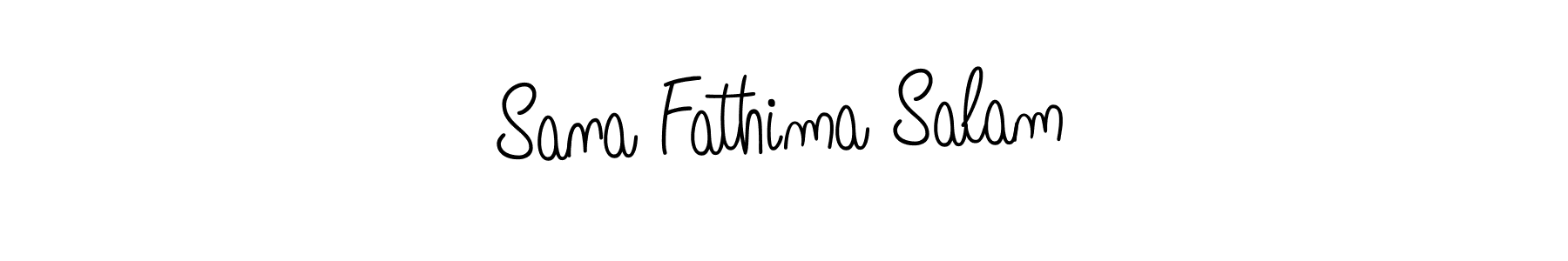 How to make Sana Fathima Salam name signature. Use Angelique-Rose-font-FFP style for creating short signs online. This is the latest handwritten sign. Sana Fathima Salam signature style 5 images and pictures png