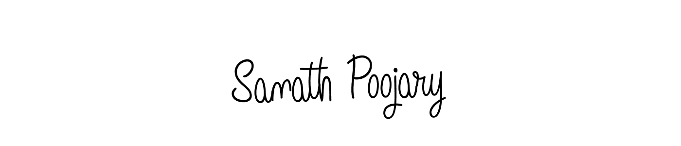 The best way (Angelique-Rose-font-FFP) to make a short signature is to pick only two or three words in your name. The name Sanath Poojary include a total of six letters. For converting this name. Sanath Poojary signature style 5 images and pictures png