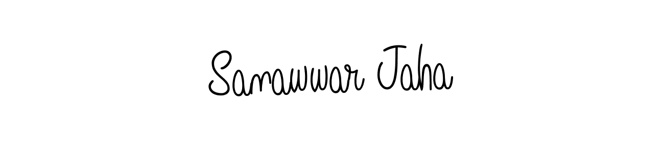 The best way (Angelique-Rose-font-FFP) to make a short signature is to pick only two or three words in your name. The name Sanawwar Jaha include a total of six letters. For converting this name. Sanawwar Jaha signature style 5 images and pictures png