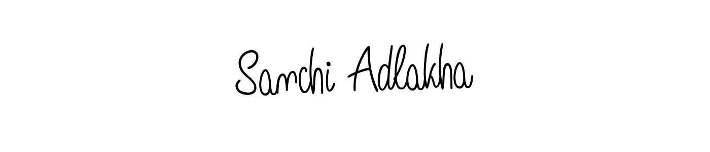 Make a beautiful signature design for name Sanchi Adlakha. With this signature (Angelique-Rose-font-FFP) style, you can create a handwritten signature for free. Sanchi Adlakha signature style 5 images and pictures png