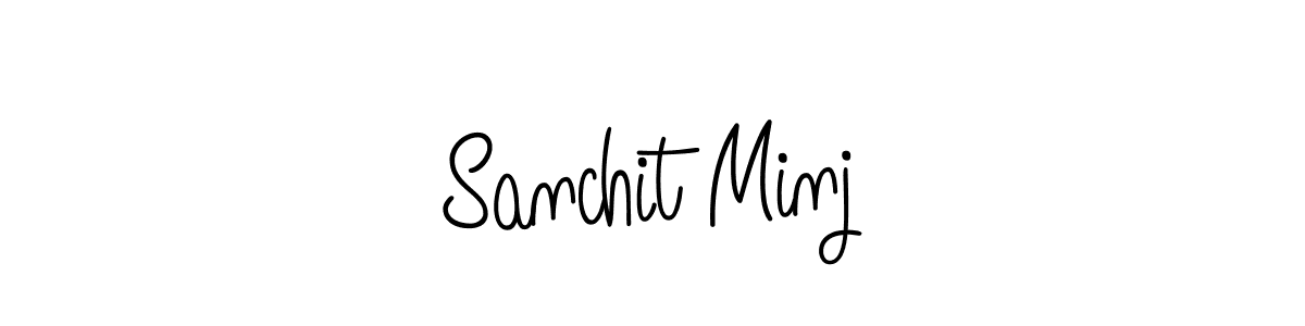 The best way (Angelique-Rose-font-FFP) to make a short signature is to pick only two or three words in your name. The name Sanchit Minj include a total of six letters. For converting this name. Sanchit Minj signature style 5 images and pictures png