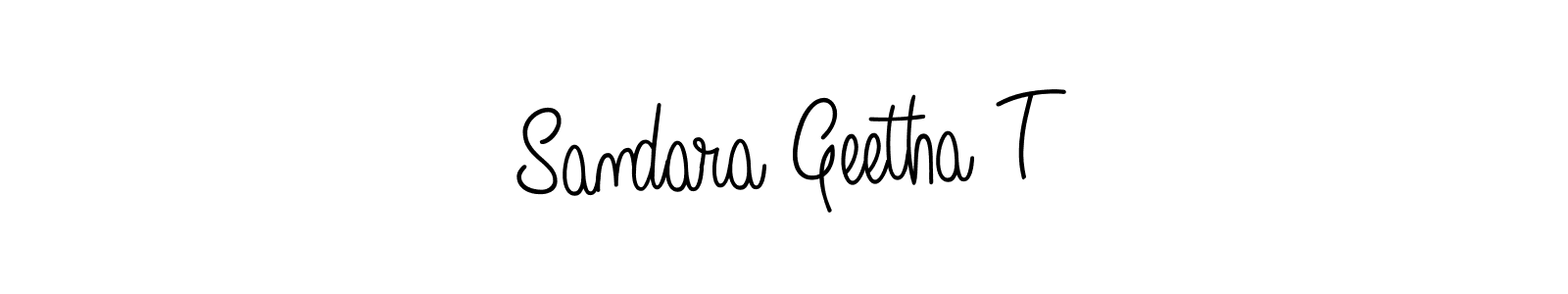 Also we have Sandara Geetha T name is the best signature style. Create professional handwritten signature collection using Angelique-Rose-font-FFP autograph style. Sandara Geetha T signature style 5 images and pictures png