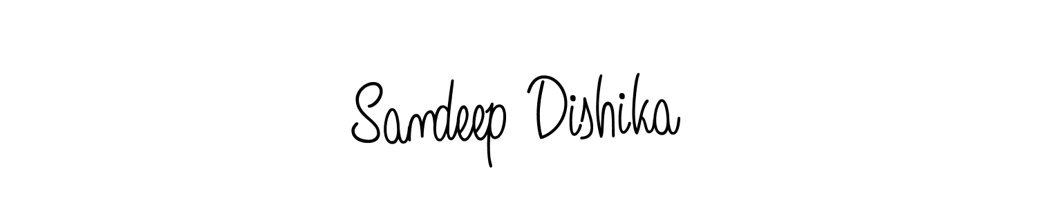The best way (Angelique-Rose-font-FFP) to make a short signature is to pick only two or three words in your name. The name Sandeep Dishika include a total of six letters. For converting this name. Sandeep Dishika signature style 5 images and pictures png