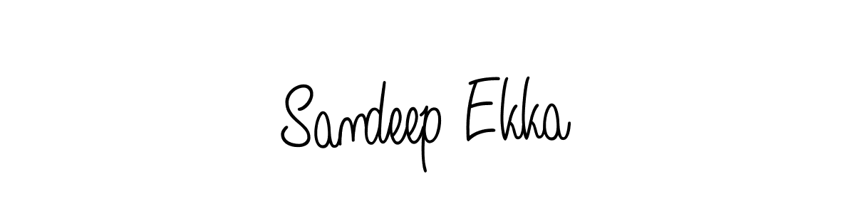 You should practise on your own different ways (Angelique-Rose-font-FFP) to write your name (Sandeep Ekka) in signature. don't let someone else do it for you. Sandeep Ekka signature style 5 images and pictures png
