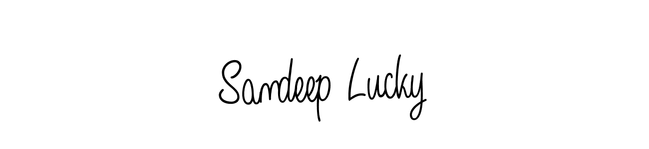 if you are searching for the best signature style for your name Sandeep Lucky. so please give up your signature search. here we have designed multiple signature styles  using Angelique-Rose-font-FFP. Sandeep Lucky signature style 5 images and pictures png