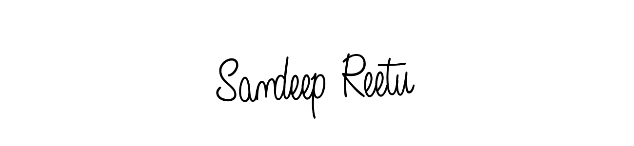 How to make Sandeep Reetu name signature. Use Angelique-Rose-font-FFP style for creating short signs online. This is the latest handwritten sign. Sandeep Reetu signature style 5 images and pictures png